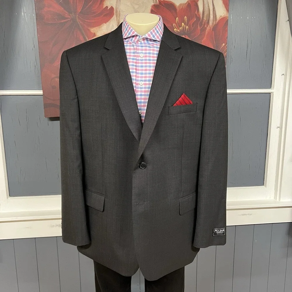 Jos A Bank Suit Top Jacket Blazer Sport Coat Men 50R Tailored Fit Wool Dark Gray